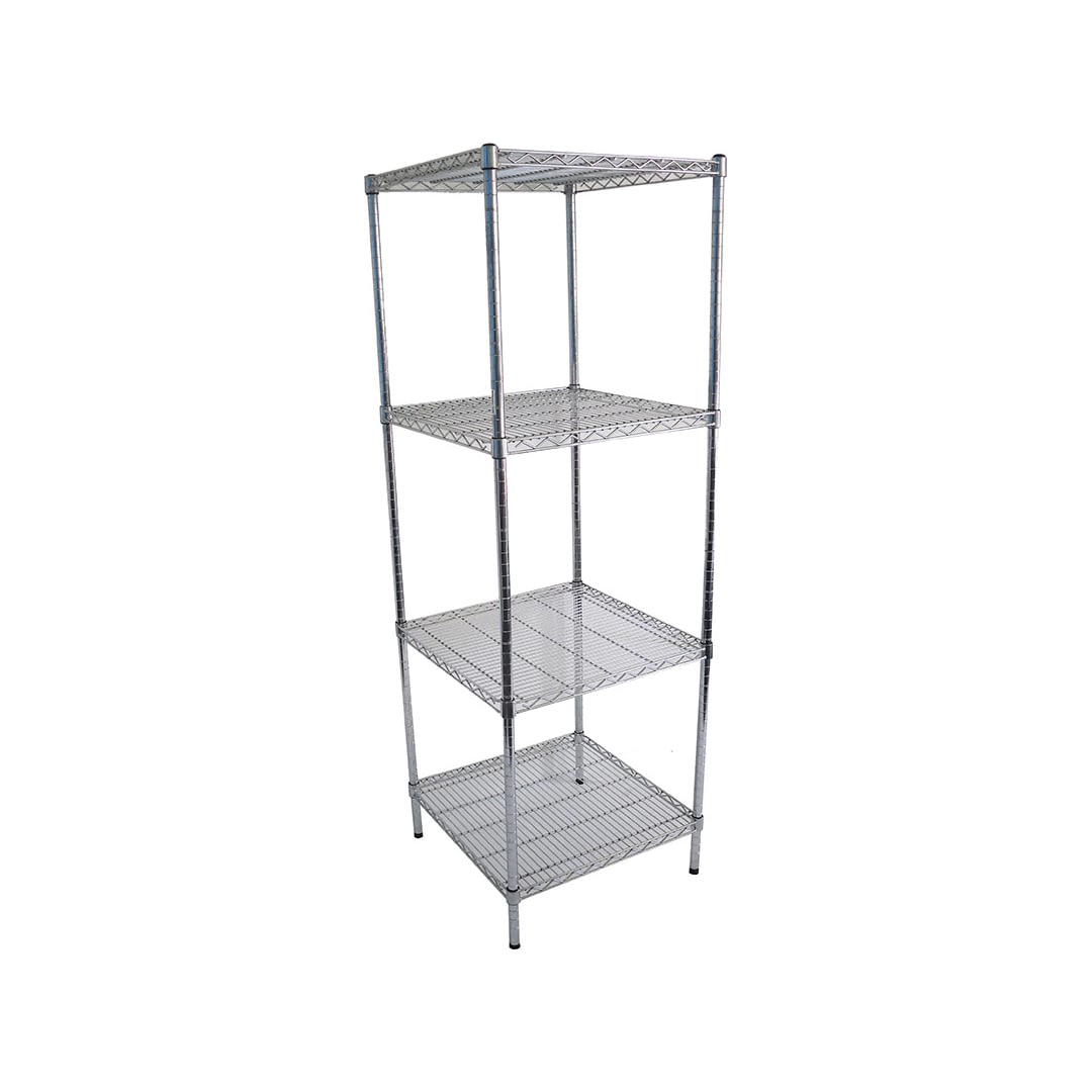 Chrome Wire Dry Store Shelving, 4 Tier, 610 X 610 deep x 1800mm high