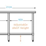 Stainless Steel Catering Bench, 2134 x 762 x 900mm high-3188