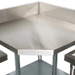 Commercial Grade Stainless Steel Corner 900mm Splashback Bench, 900 x 900 x 900mm high