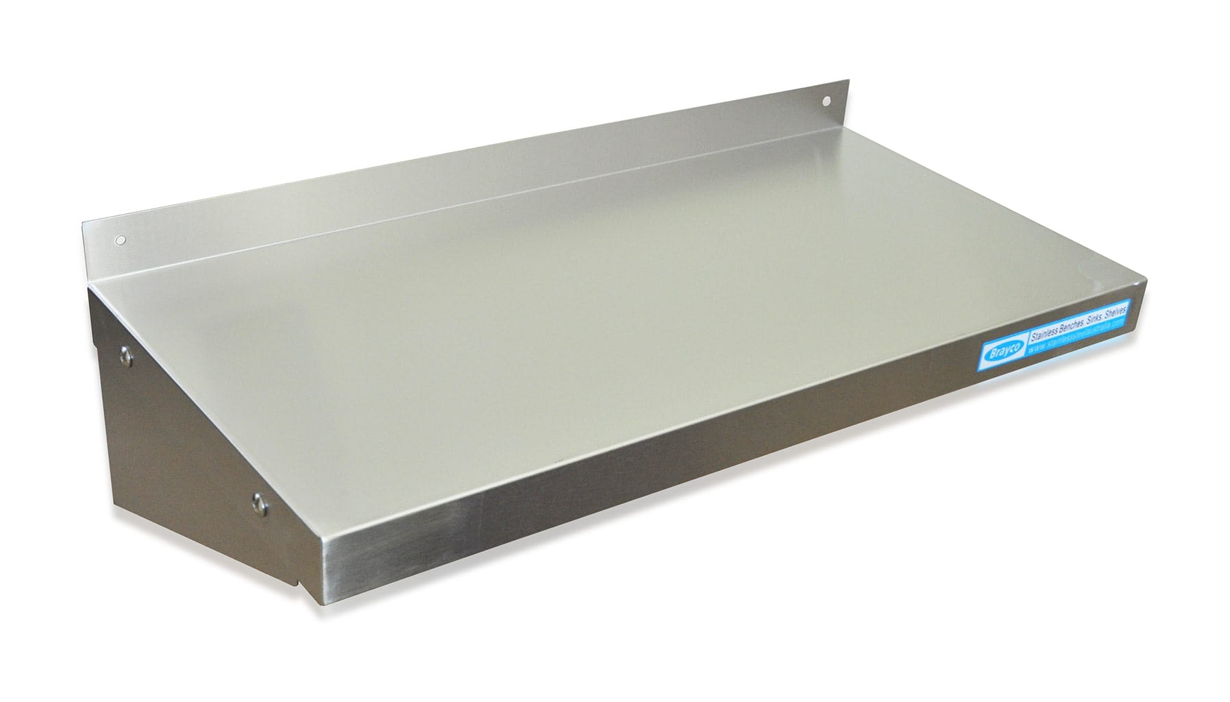 Stainless Steel Solid Wall Shelf, 600 X 300mm deep