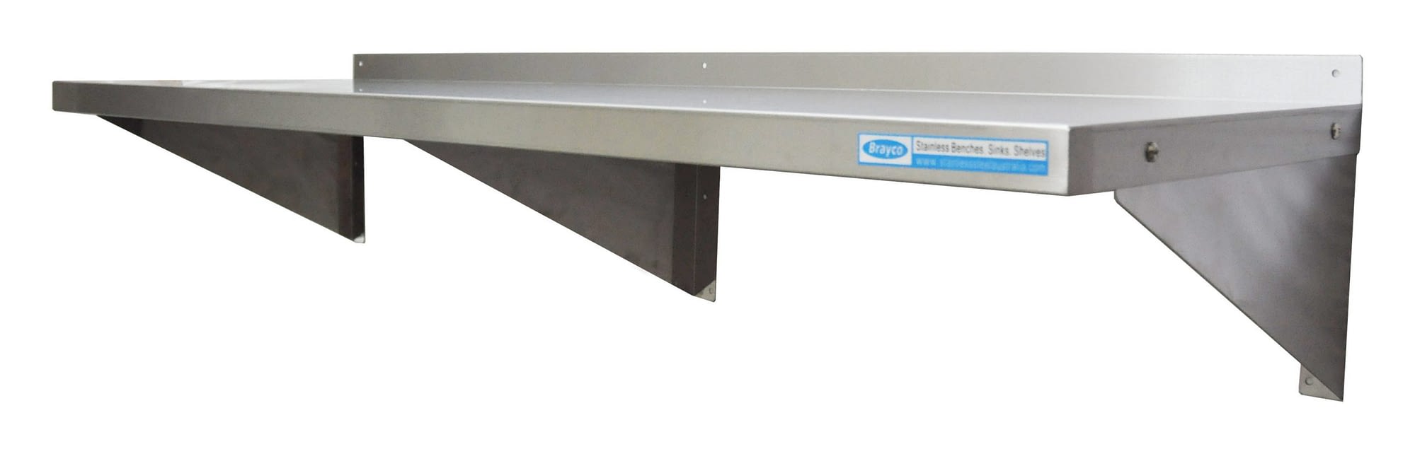 Stainless Steel Solid Wall Shelf, 1500 X 450mm deep