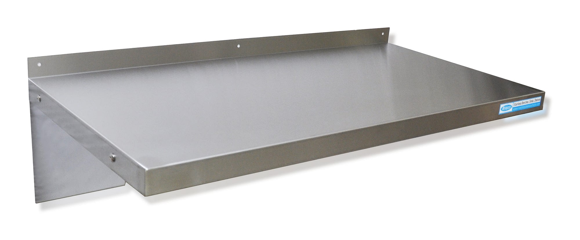 Stainless Steel Solid Wall Shelf, 900 X 450mm deep