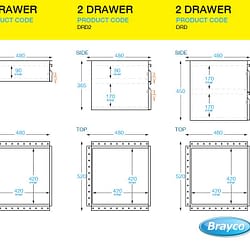 Double Underbench Drawers for Stainless Benches - Brayco Commercial Pty Ltd