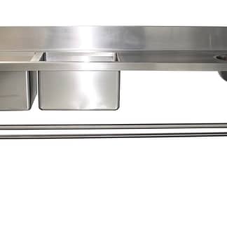 Double Bowl Stainless Kitchen Sink With Handbasin, 2200 x 700 x 900mm high.