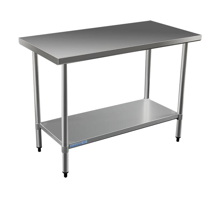 flat stainless steel benches