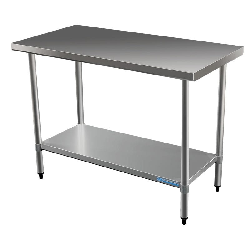 Commercial Grade Stainless Steel Flat Bench, 1219 x 610 x 900mm high
