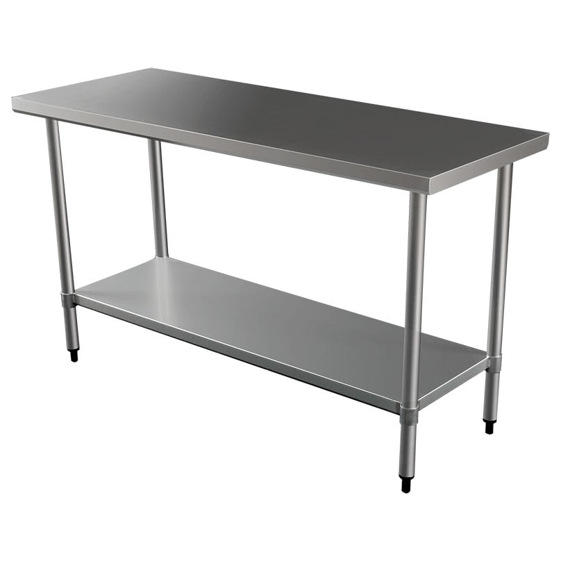 Commercial Grade Stainless Steel Flat Bench, 1524 x 610 x 900mm high
