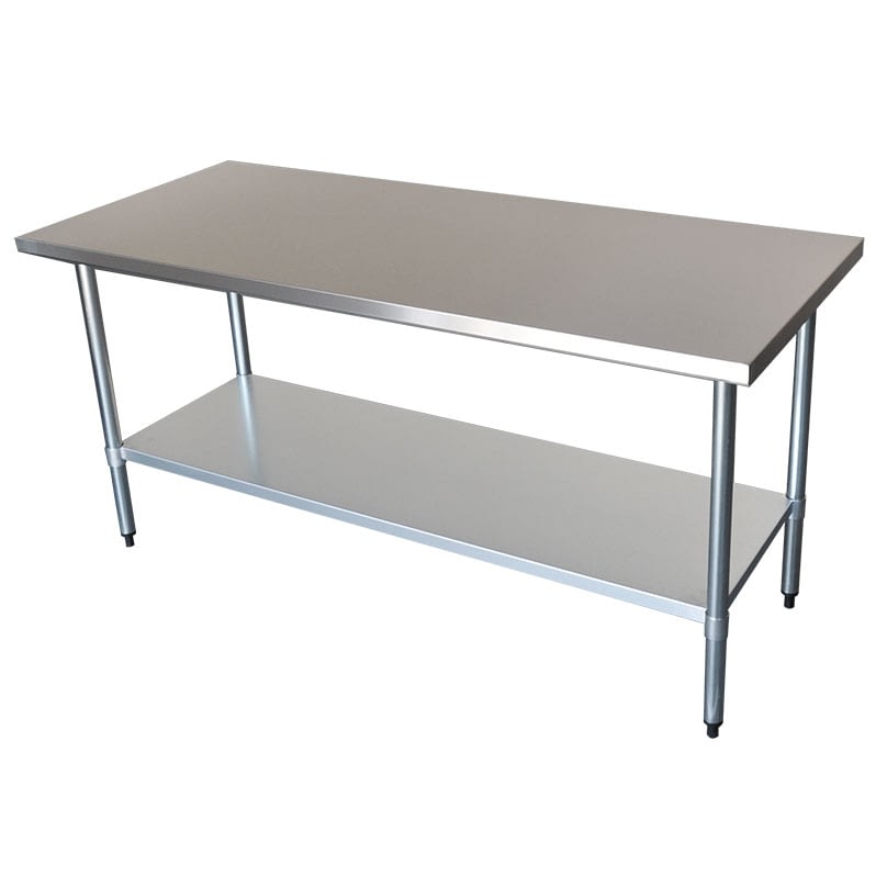 Commercial Grade Stainless Steel Flat Bench, 1829 x 762 x 900mm high