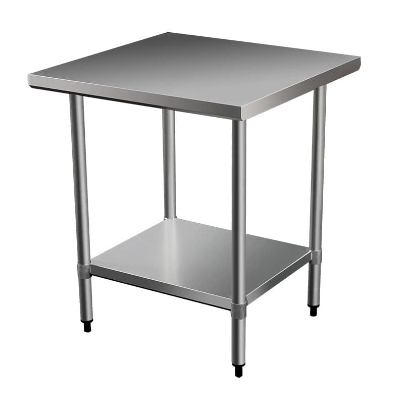 Commercial Grade Stainless Steel Flat Bench, 610 x 610 x 900mm high