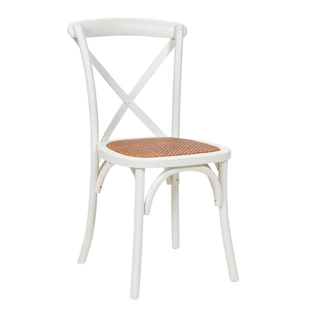French Provincial Crossback Chair, White
