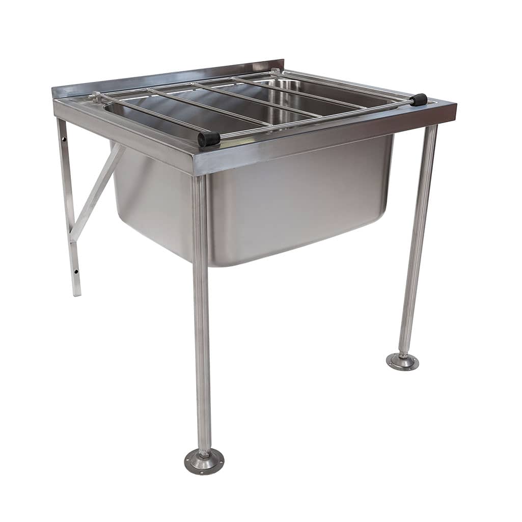 Stainless Steel Commercial Kitchen Wall Mounted Cleaners Sink with Screw Down Feet